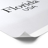 Florida Relief Map Red Texture Poster (Hoek)