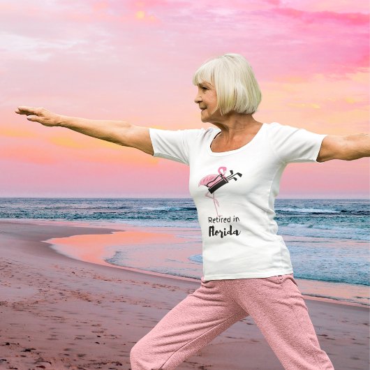 Florida Retirement Golf Thema Flamingo Design T-shirt