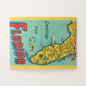 Florida Retro Map 11x14 BIG Pièces Jigsaw Puzzle (Horizontal)