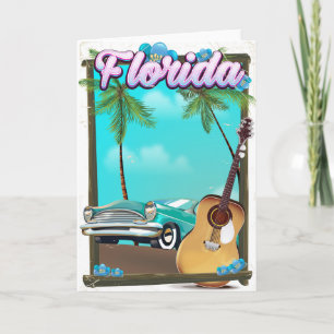 Florida Retro stijl reisposter Feestdagen Kaart