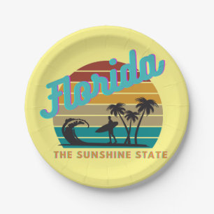Florida Retro Sunset Design Papieren Bordje
