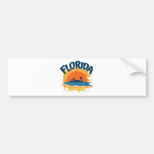 Florida Retro T-shirt Design Zonneschijn Bumpersticker