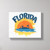  Florida Retro T-shirt Design Zonneschijn Canvas Afdruk (Voorkant)