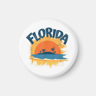  Florida Retro T-shirt Design Zonneschijn Magneet