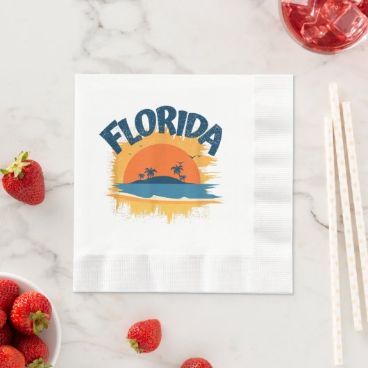 Florida Retro T-shirt Design Zonneschijn Servet (Insitu)
