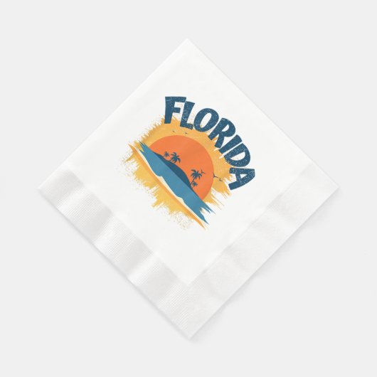 Florida Retro T-shirt Design Zonneschijn Servet (Hoek)