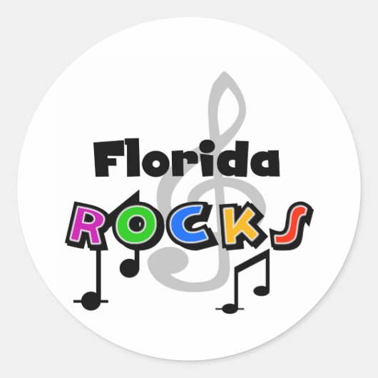 Florida Rocks Ronde Sticker (Voorkant)