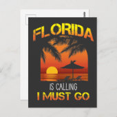 Florida roept de zomervakantie op briefkaart (Voorkant / Achterkant)