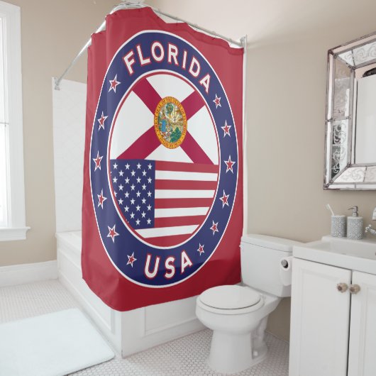 Florida, rood, douchegordijn (In situ)