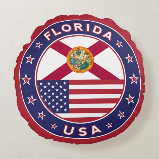 Florida, rood, rond kussen (Voorkant)