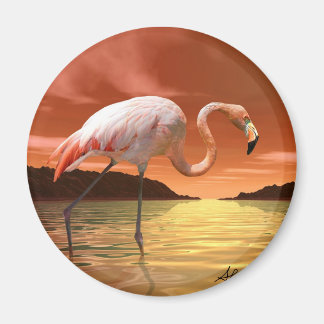 Florida roze flamingo magneet