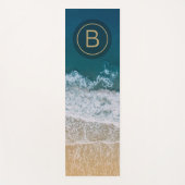Florida Sandy Beach Turquoise Zee Golden Monogram Yogamat (Voorkant)