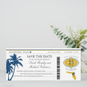 Florida Save the Date Boarding Pass (Staand voorkant)