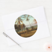 Florida Scene, mooi kunstschilderij, Ronde Sticker (Envelop)