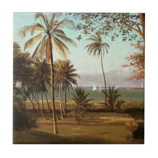 Florida Scene van Albert Bierstadt Tegeltje (Voorkant)