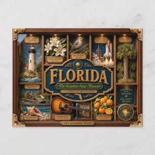 Florida-schaduwdoos 3D-figuur Staat Briefkaart