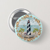 Florida Schelpen Vuurtoren speld Ronde Button 5,7 Cm (Voorkant /achterkant)