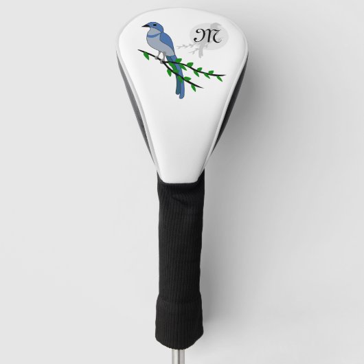 Florida Scrub Jay Monogram Crest Golfheadcover (Voorkant)