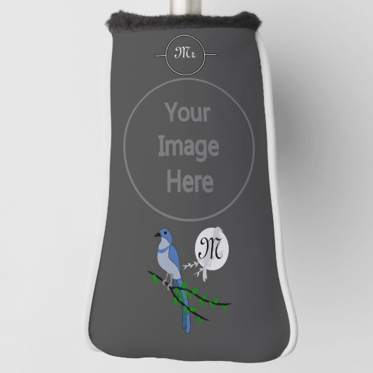 Florida Scrub Jay Monogram Crest Golfheadcover (Draai 90)