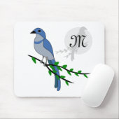 Florida Scrub Jay Monogram Crest Muismat (Met muis)