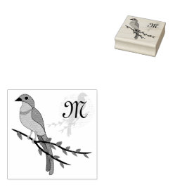 Florida Scrub Jay Monogram Crest Rubberstempel