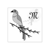 Florida Scrub Jay Monogram Crest Rubberstempel (Afrduk)