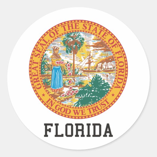 Florida Seal Ronde Sticker (Voorkant)
