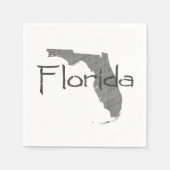 Florida Shaped Grey Chalkboard Floridian Party Servetten (Voorkant)