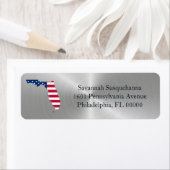 Florida Silver State American Flag Patriotic Etiket (Insitu)