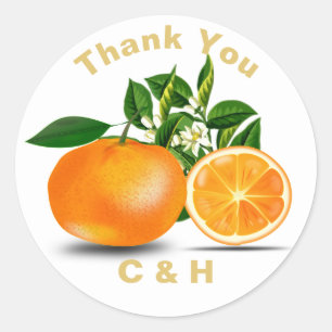 Florida Sinaasappels & Bloesem Persoonlijk Ronde Sticker