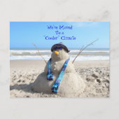 Florida Snowman - Beach - New Address Post Kaart (Voorkant)