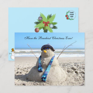 Florida Snowman Christmas Briefkaart