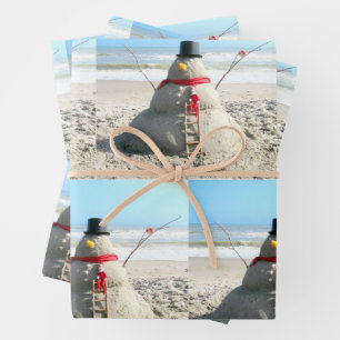 Florida Snowman en Elf - Papieren pakbladen Inpakpapier Vel