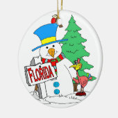 Florida Snowman Keramisch Ornament (Links)