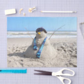 Florida Snowman - Sand Sculpture - Weefselpapier Tissuepapier (Craft)