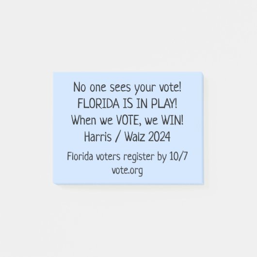 Florida speelt mee! GOTV Notities aan de kiezer Post-it® Notes (Voorkant)