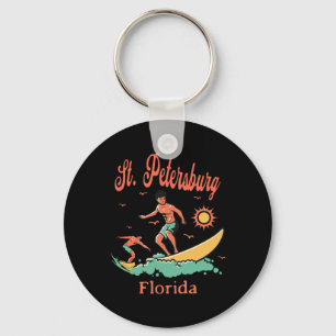 Florida St. Petersburg Fl Surfer Surfen Strand Vis Sleutelhanger