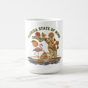 Florida Staat van Geest Retro Flamingo Zeilboot Ca Koffiemok