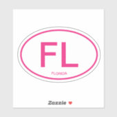 Florida staatscode ovale vinyl auto sticker - FL (Vel)