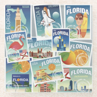 Florida Stamps Glazen Onderzetter