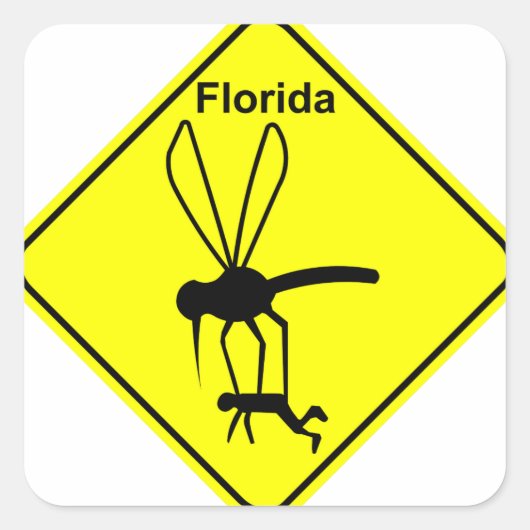 Florida State Bird the Mosquito Vierkante Sticker (Voorkant)