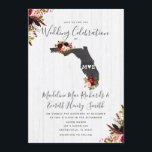 Florida State Destination Wedding Invitation<br><div class="desc">Florida State Mariage Destination Rustic Country Chic avec Grange blanche Bois & Marsala Burgundy Aquarelle Floral Arrangements & Plumes Boho Invitations de mariage ~ Regardez ma boutique pour voir toute la collection de mariages avec ce design!</div>