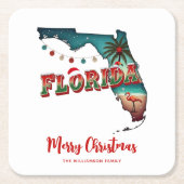 Florida State Holiday Map Vierkante Kartonnen Onderzetter (Voorkant)