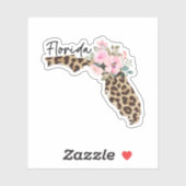 Florida State luipaard print met bloemen Sticker (Vel)