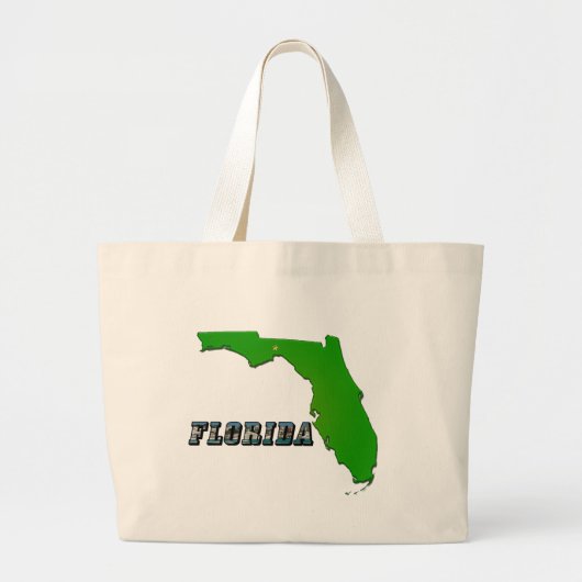 Florida State Map en Text Grote Tote Bag (Voorkant)