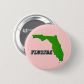 Florida State Map en Text Ronde Button 5,7 Cm (Voorkant /achterkant)