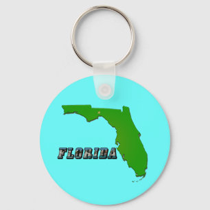 Florida State Map en Text Sleutelhanger