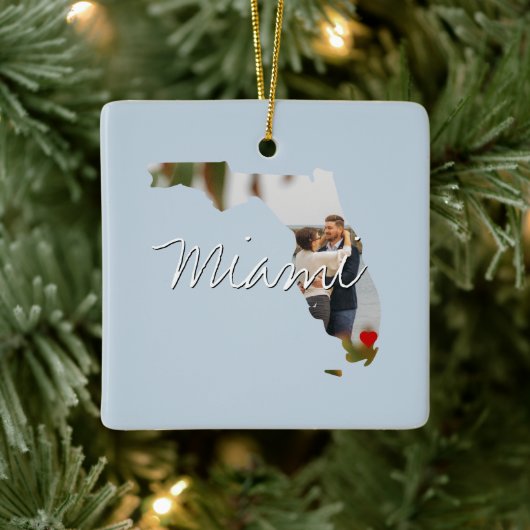 Florida State Photo insert and town name Keramisch Ornament (Boom)