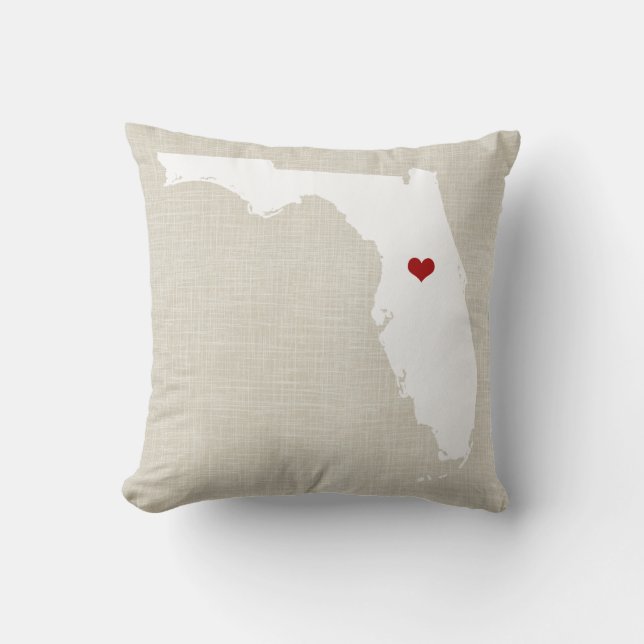 Florida State Pillow Faux Linen gepersonaliseerd Kussen (Voorkant)