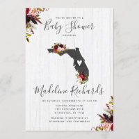 Florida State Rustic Baby shower Invitation